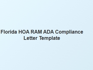 Ada Compliance Letter Template for Florida Hoa Changes
