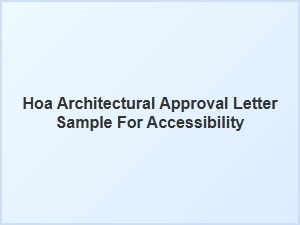 Accessibility Project Approval Letter Sample