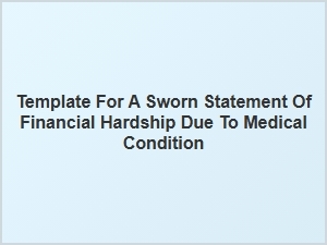 Financial Hardship Sworn Statement Template