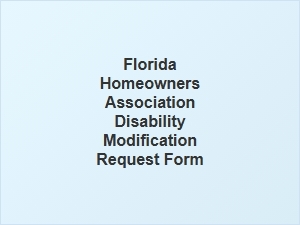 Disability Modification Form for Florida Hoas