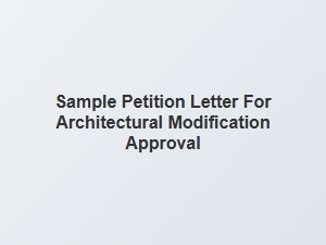 Letter Requesting Architectural Modification Approval